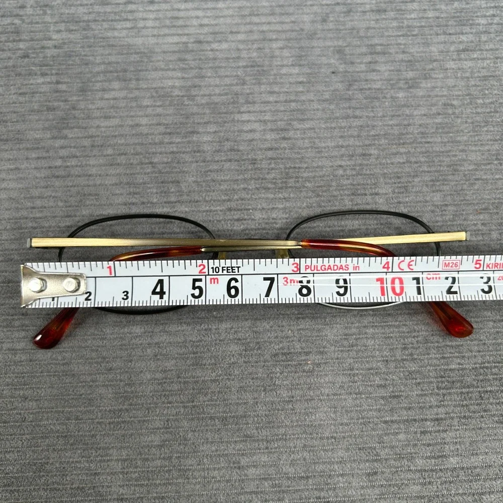 Coast 453 Antique Tortoise Oval Y2k Eyeglasses Frames 47-21-140 Black Gold Metal